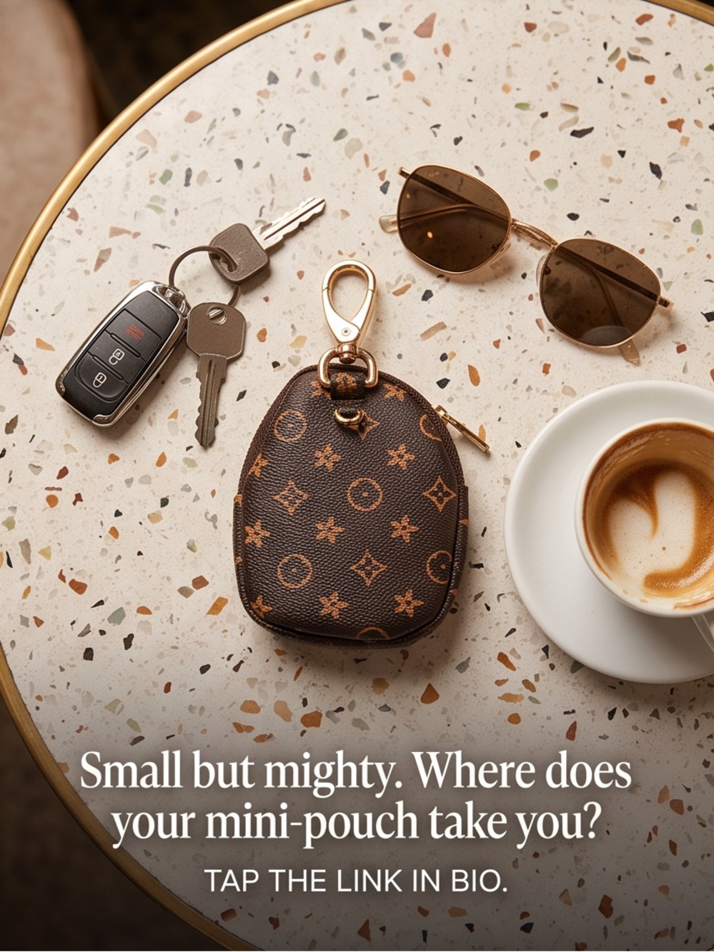 Brown Monogram Coin Pouch Key Holder